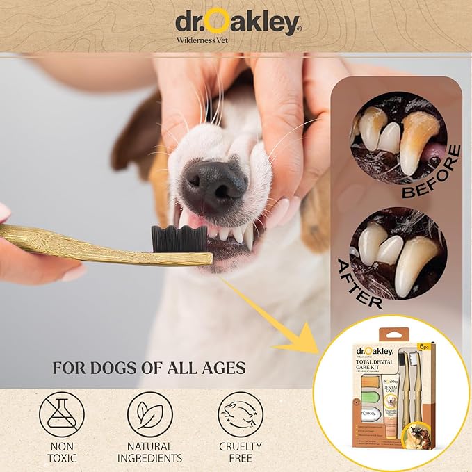Total Dental Care Kit for Dogs: Peanut Butter Flavor - Toothpaste, Brushes, and Case, Natural