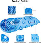 Lick Mat for Small Dogs and Cats with Suction Cups, Silicone Slow Feeder Lick Pad with Collapsible Bowl for Anxiety Relief, Pet Puzzle Treat Mat for Bathing Grooming Trimming (Blue)