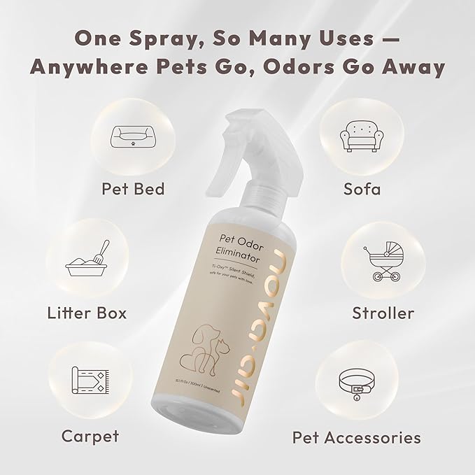 Pet Odor Eliminator Spray – Instantly Destroys Odors & Pet Smells by Innovated Ti-Oxy™. Non-toxic, Fragrance-free & Safe for Pets, Home Use. Works on Urine, Litter Boxes, Carpets -10oz