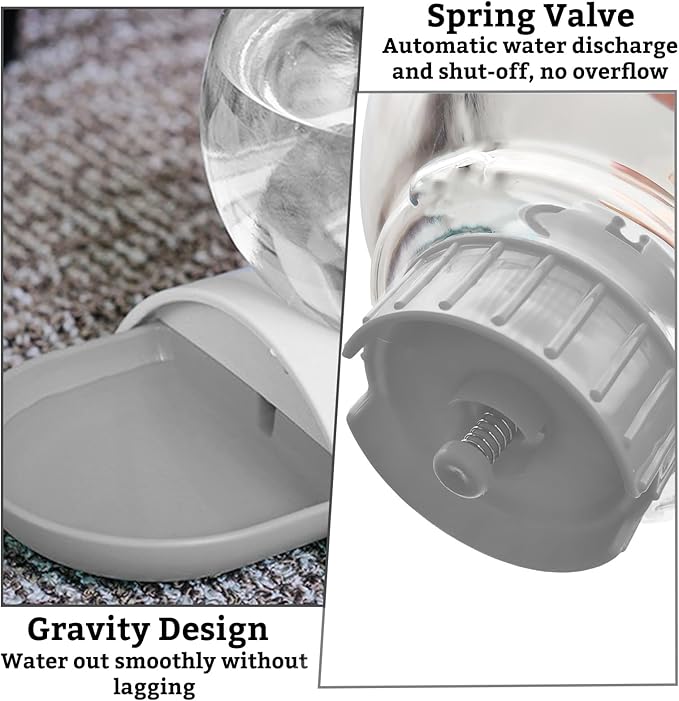 Hamiledyi Automatic Water Dispenser for Dogs and Cats Pet Water Dispenser 2.8 Liter Pet Gravity Water Station Spill-Proof Spherical Waterer Pets Water Bottle for Puppies Kittens Rabbits (Grey)