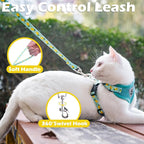 EXPAWLORER Cat Harness and Leash Set - Adjustable Escape Proof, Soft Vest Harness for Outdoor Walking, Breathable Mesh Lightweight for Kittens Puppies Small Animals, Lake Green M