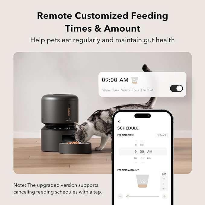 PETLIBRO Automatic Cat Feeder, 5G WiFi Pet Feeder with Freshness Preservation, Timed Cat Feeders for Dry Food, Up to 48 Portions 10 Meals Per Day, Granary Pet Feeder for Cat/Dog