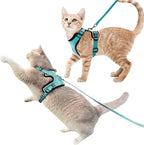 Luxelle 2 Pack Escape-Proof Cat Harness and Leash Set for Walking – Adjustable No Pull Soft Vest with Easy-Wear Buckle, Reflective Straps, Breathable Mesh – Outdoor Travel Harness for Cats & Kittens