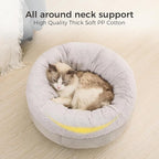 Cat Bed for Indoor Cats,Round Cat Bed for Small Pets,Washable Pet Bed with Non-Skid Bottom,Pet Bed for Puppy and Kitty,19 Inches,Grey