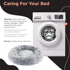 Best Friends by Sheri SnuggleSoft Faux Fur Calming Donut Bed for Dogs, Gray, Small, 23" x 23"