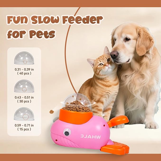 Dog Puzzle Feeder Toy,Interactive Food Dispense,Pet Slow Feeder (Pink)