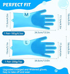 Pecute Pet Grooming Gloves Large, Heat Resistant Cat Bathing Gloves with High-Density Teeth, Silicone Dog Bathing Gloves with Enhanced Five Finger Design, for Washing, Bathing, and Massaging