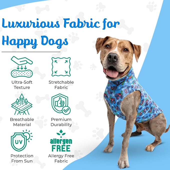 Tooth & Honey Dog Vest Shirt – Lightweight Sleeveless Summer Clothing for Pitbulls Large Breeds, Soft Anxiety Shirt, Breathable Sun Protection Pet Clothing