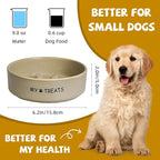 Slow Feeder Dog Bowls, Ceramic Dog Puzzle Feeder, Dogs Dishes for Small & Medium Dogs, White Puppy Slow Eating Bowl, Puppy Food Bowl(Paw Print)