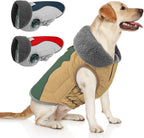Doglay Dog Jacket Waterproof Dog Coat, Reflective Cold Weather Winter Coat, Adjustable Turtleneck Fleece Puppy Snow Jacket with Harness Hole for Small Medium Large Dogs