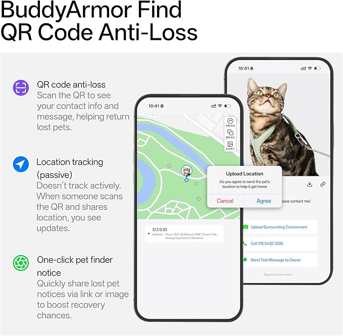 Escape Proof Cat Harness Anti-Choke Quick Release Adjustable QR Code Soft Nylon Durable Lightweight Figure 8 Cat Harness Anti Escape for Kitten Small Medium Large Cats (Linen, M)