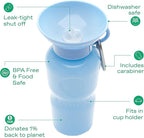 Springer Dog Water Bottle | Portable Travel Water Bottle Dispenser for Dogs | Dog Gift Seen on Oprah's Favorite Things, Shark Tank | Leak-Proof Bottles Fill Bowl with Water | BPA-Free 22oz Sky Blue