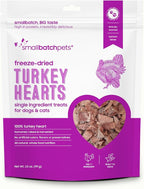 smallbatch Pets Premium Freeze-Dried Turkey Heart Treats for Dogs and Cats, 3.5 oz, Made and Sourced in The USA, Single Ingredient, Humanely Raise Meat, No Preservatives or Anything Artificial Ever