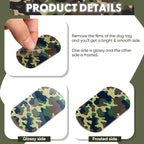Wonderjune 60 Pack Camouflage Military Dog Tags Necklaces Acrylic Army Party Decorations Supplies Bulk with 70 cm Steel Long Beaded Chains for Soldier Men Dogs