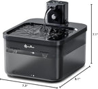 DownyPaws Cat Water Fountain Cordless, 84oz/2.5L Fursink Wireless Pet Water Fountains for Cats Indoor, Battery Operated Cat Drinking Fountain with Motion Sensor, Ultra Quiet Pump, BPA-Free, Black