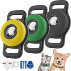 Airtag Dog Collar Holder: Soft Silicone Air Tag Holder for Pet Dogs Cats Collar, Sturdy AirTag Dog Tracker Protective Case, Pet Friendly Accessories Compatible with Apple Airtag, 3 Packs