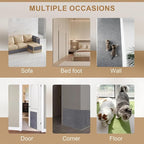 118”x15.8” Trimmable Cat Scratching Post Carpet Cover Cat Scratcher Mat Self-Adhesive Cat Tree Shelves Replacement Parts Mat with 5M Cable Tie Couch Furniture Protector for Indoor Cats(Beige)