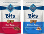 Blue Buffalo Bits Soft Dog Treats for Training, Made With Natural Ingredients & Enhanced with DHA, Chicken & Beef 19-oz Variety Pack, 2 ct