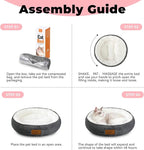 20in Washable Cat Beds for Indoor Cats - Round Donut Pet Bed for Cats, Small Dogs, Puppy, Kitten - Anti-Slip Bottom, Calming Bed Gift - Dark Grey