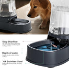 Gardner Pet Automatic Dog Water Dispenser Gravity Stainless Steel Water Waterer Feeder, 100% BPA-Free Large Capacity Water Feeding Bowls for Medium & Large-Sized Dogs Cats Other Pets -(1 Gallon)