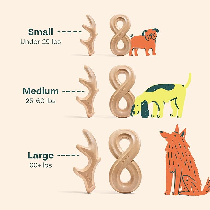 WOOF HonestChew Dog Toy Infinity - Durable, Interactive Dog Toy - Made with Natural, Plant-Based Ingredients - Splinter-Resistant - Safer Than Dog Bones - Medium