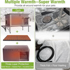 GUTINNEEN Heated Cat House for Outside Outdoor Cat House Insulated Weatherproof Feral Cat Shelter with Heater and Insulated Liner