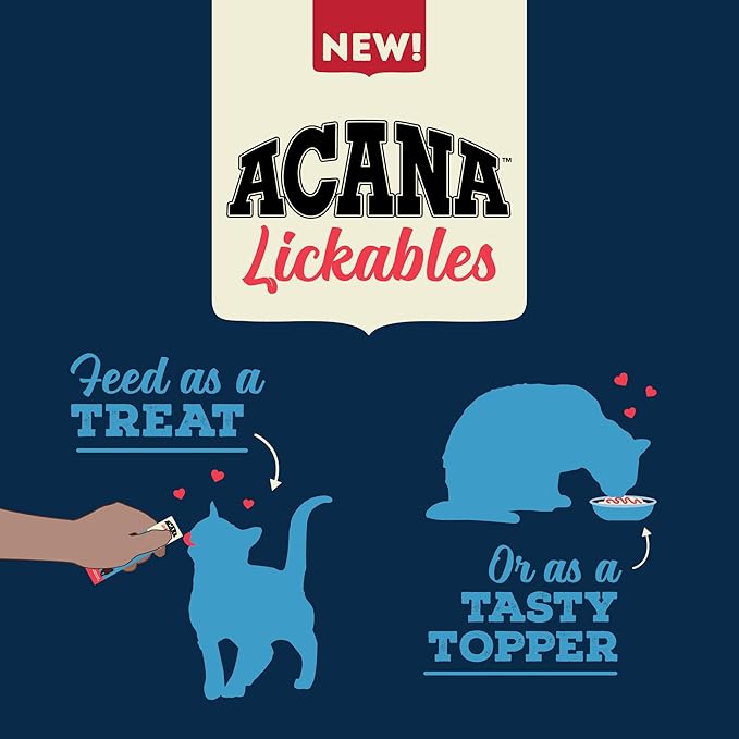 ACANA Lickables Cat Treats Variety Pack: .5oz Tubes (8 Count, 2 of Each)