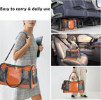 Dog Soft-Sided Carriers Pet Carrier for Small Dogs Cats, Fashion PU Leather Small Dog Carrier Pet Purse, Airline Approved Travel Pet Carrier for Puppy Kitten Small Animals