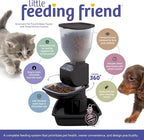Automatic Dog & Cat Food Feeder with Water Dispenser – Smart Pet Feeder with Portion Control, OLED Display, Anti Jam Design, Battery Operated Dispenser for Small Pets - Black