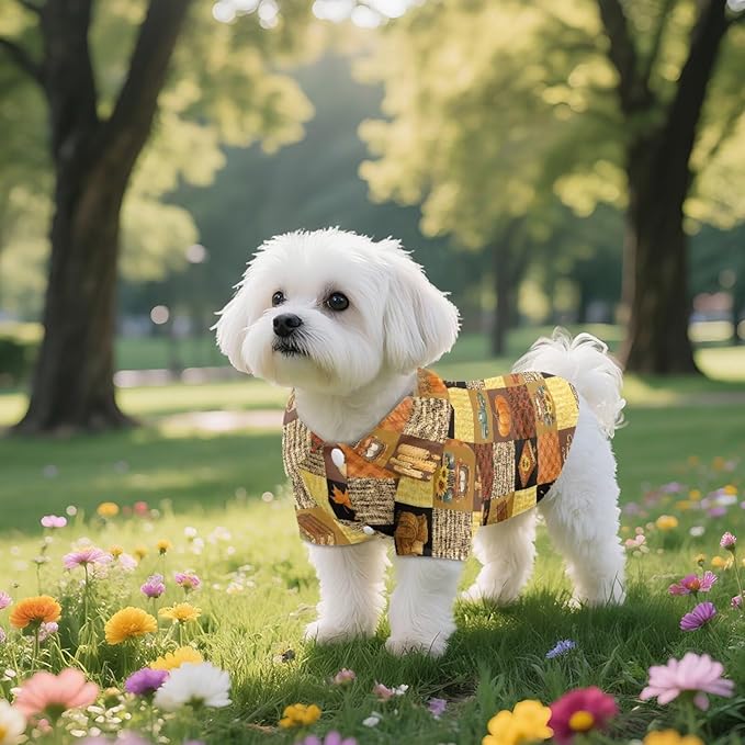 Fall Dog Shirt for Small Dogs Girls Boys Pet Collared Outfit for Chihuahua, Yorkie & Cats Plaid Doggy Clothes Apparel Button Up Tee Soft Summer Costume for Birthday, Photos, Travel