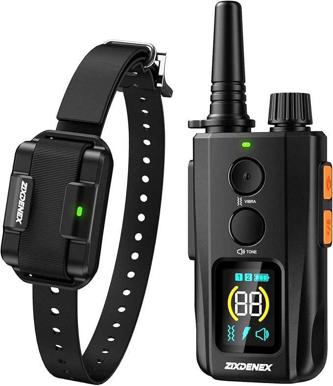 Shock Collar for Dogs, 3200FT Dog Training Collar with Remote Control, IPX7 TPU Waterproof Dog Collar with Buzzer, Vibration, Safety Shock 4 Training Modes, Suitable for All Small, Medium, Large Dogs