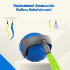 2025 New Upgrade Speedy Tail Cat Toy, Smart Interactive Pet Toys Comes with 4 Tails, Reinforced Version of The Cat Toys Balls, Two Speed Adjustment (Blue)