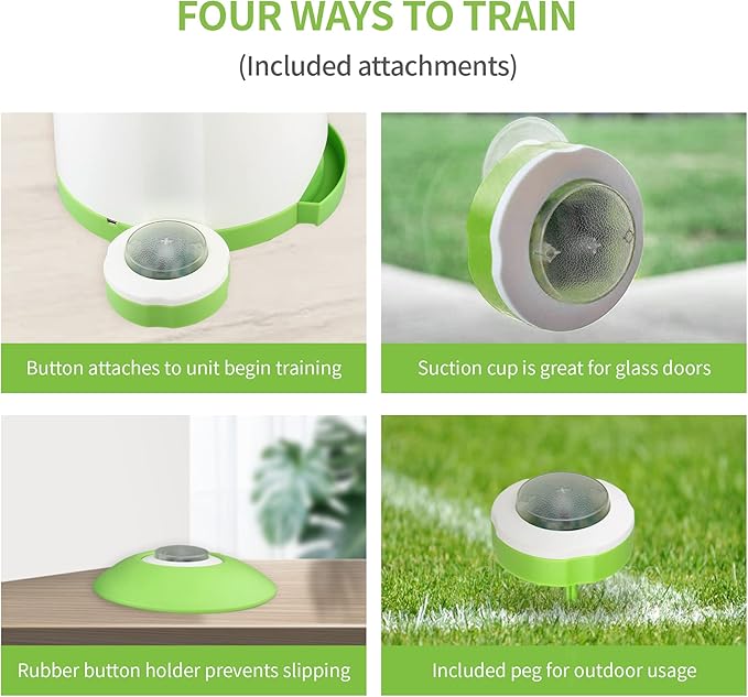PETGEEK Automatic Dog Treat Dispenser with Button - Puzzle Memory Training Feeder, Pet Geek Button Treat Food Dispensing Toys Interactive, Iq Training Dog Feeder (Green)