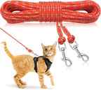 Rypet Reflective Cat Long Leash - 15 FT Escape Proof Walking Leads Yard Long Leash Durable Safe Personalized Extender Leashes Traning Play Outdoor for Kitten, Puppy, Rabbit and Small Animals