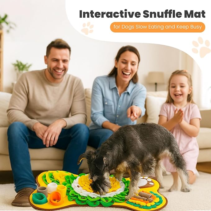 PETCARE Snuffle Mat for Dogs Interactive Enrichment Puzzle Toys for Small Medium Breed Dogs Cats Rabbits Cognitive Puppy Sniff Foraging Mats Mental Stimulation Treat Game Slow Feeder Mats, 24*17 inch