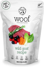 Woof Freeze Dried Dog Food - Wild Goat Recipe, High Protein, Complete Diet, Dog Treats, All Life Stages - 1.76 oz