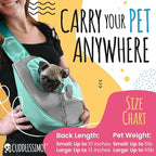 Pet Sling Carrier - Carefully Sized for Teacup & Toy Breed Puppies & Cats (Under 6lb) - Soft Pouch for Small Dogs, Yorkies, Chihuahuas - Ideal for Hands-Free Doggy Travel & Walks (Teal)
