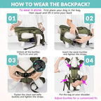Lukovee Dog Backpack Carrier, Legs Out Easy-fit Dog Front Carrier for Small Medium Dogs, Adjustable Hands Free Dog Chest Carrier for Hiking Cycling (Green,Small)