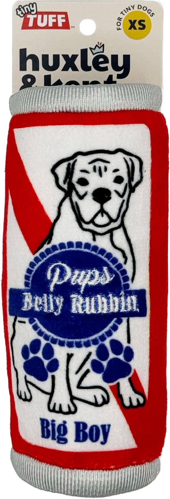 Huxley & Kent Funny Dog Toy w/Squeaker – Power Plush Squeaky Dog Toys for Small Dogs – Durable Small Stuffed Animal for Indoor Play & Fetch - Tiny Tuff Pups Belly Rubbin