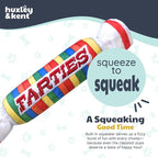 Huxley & Kent Funny Dog Toy w/Squeaker – Power Plush Squeaky Dog Toys for Small, Medium & Large Dogs – Soft Stuffed Animal for Indoor Play & Fetch - Farties, Small