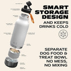 asobu Dog Barky Bottle – Insulated Stainless Steel Water Bottle with 2 Removable Dog Bowls for Food, Treats & Water – Pet-Friendly Travel Bottle for Hiking, Road Trips & Outdoor Adventures