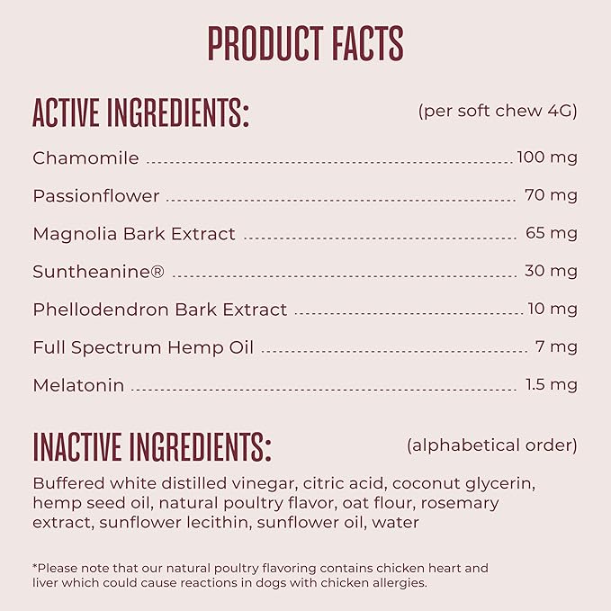 WagWell Dog Calming Chews – Vet-formulated, All Natural, Made in The USA – Anxiety Relief for Dogs, Supports Emotional Balance in Stressful Situations – Chicken-Flavored, 60 Chews