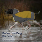 IECOii Dog Raincoat,Waterproof Rain Coat for Small Dogs,Adjustable Pet Rain Jacket with Hood,Lightweight Doggy Raincoats with Reflective Stripes,Yellow,Small