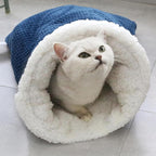 Cozy Cat Winter Sleeping Bag,Cat Sleeping Bag,Self Warm Cat Cave Bed 360° Wrap,Soft Plush Large Cat Sack Self Warm Cat Bed,Cat Sleeping Bag for Indoor Cats (B)