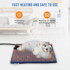 Cat Heating Pad Indoor, Electric Pet Heating Pad for Cats and Dogs, Heated Cat Pad with 12 Level Timer 9 Level Temperature, Heated Pet Blanket for Cats Puppy with Chew Resistant Cord (18×18 inch)