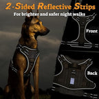 rabbitgoo Dog Harness Small Sized No Pull, Tactical Service Pet Vest with Molle and Control Handle, Adjustable and Reflective Military Harness for Easy Walking and Training, Brown, S