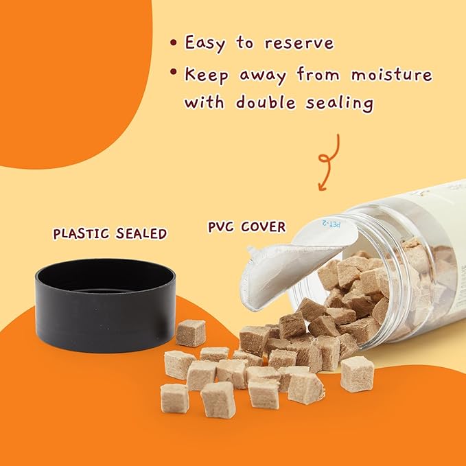 Jungle Calling Freeze Dried Duck Dog & Cat Treats - High Protein, Low Fat, Made with a Single Ingredient - Perfect for Training and Snacking, 2.8 oz (Duck Cube)