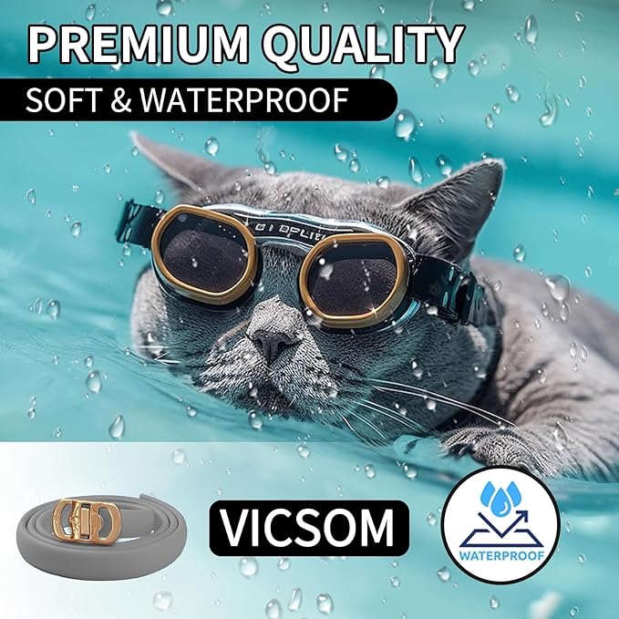 VICSOM 4 Pack Flea and Tick Collar for Cats, 32 Months Treatment Prevention, Waterproof Adjustable Kitten Collar, Black Grey