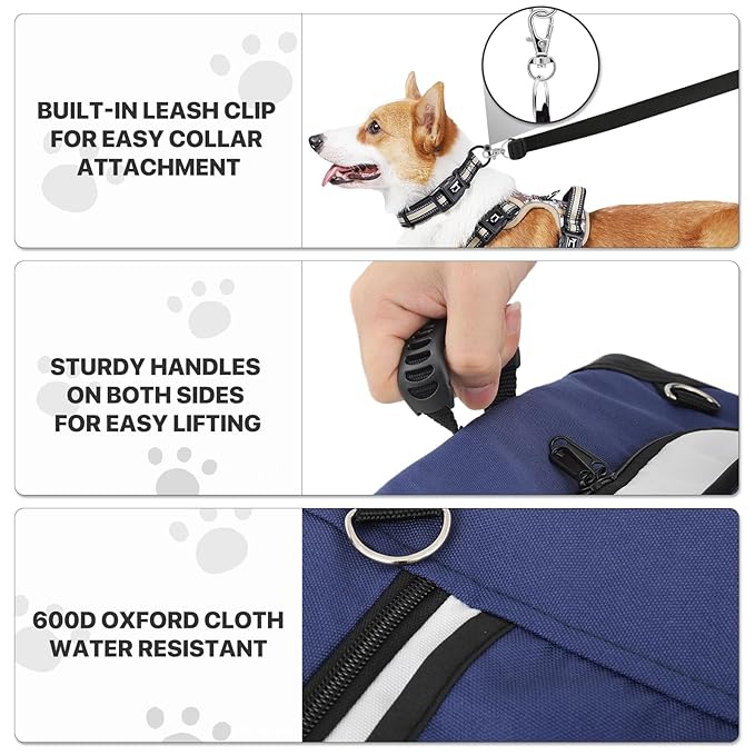 MoNiBloom Dog Cat Stroller for Dogs Cats, 4 Wheels Pet Stroller Jogger w/Detachable Carrier, Travel Strolling Cart, Soft Collapsible Dog Crate