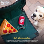 Huxley & Kent Funny Dog Toy w/Squeaker – Power Plush Squeaky Dog Toys for Small, Medium & Large Dogs – Soft Stuffed Animal for Indoor Play & Fetch - Pup-eroni Pizza, Small